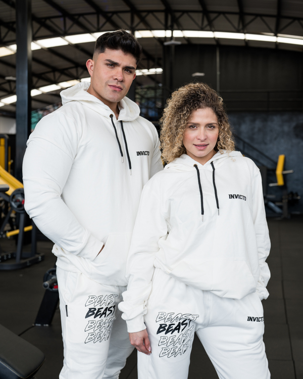 Combo Dama Y Caballero Set sudadera y Buso Hueso