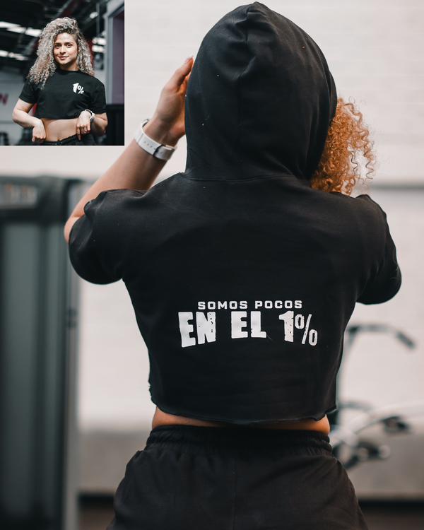 Camiseta corta con capota Negro