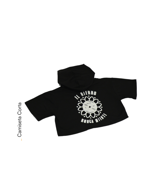 Camiseta corta con capota Negro Colección Hierro