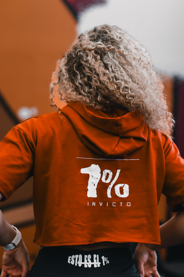 Camiseta corta con capota Terracota